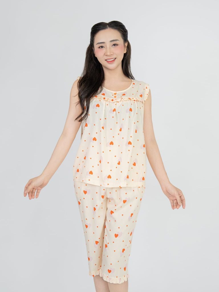 Bộ WONNER BY WINNY tole lanh quần lửng không tay 2MNLA26018L