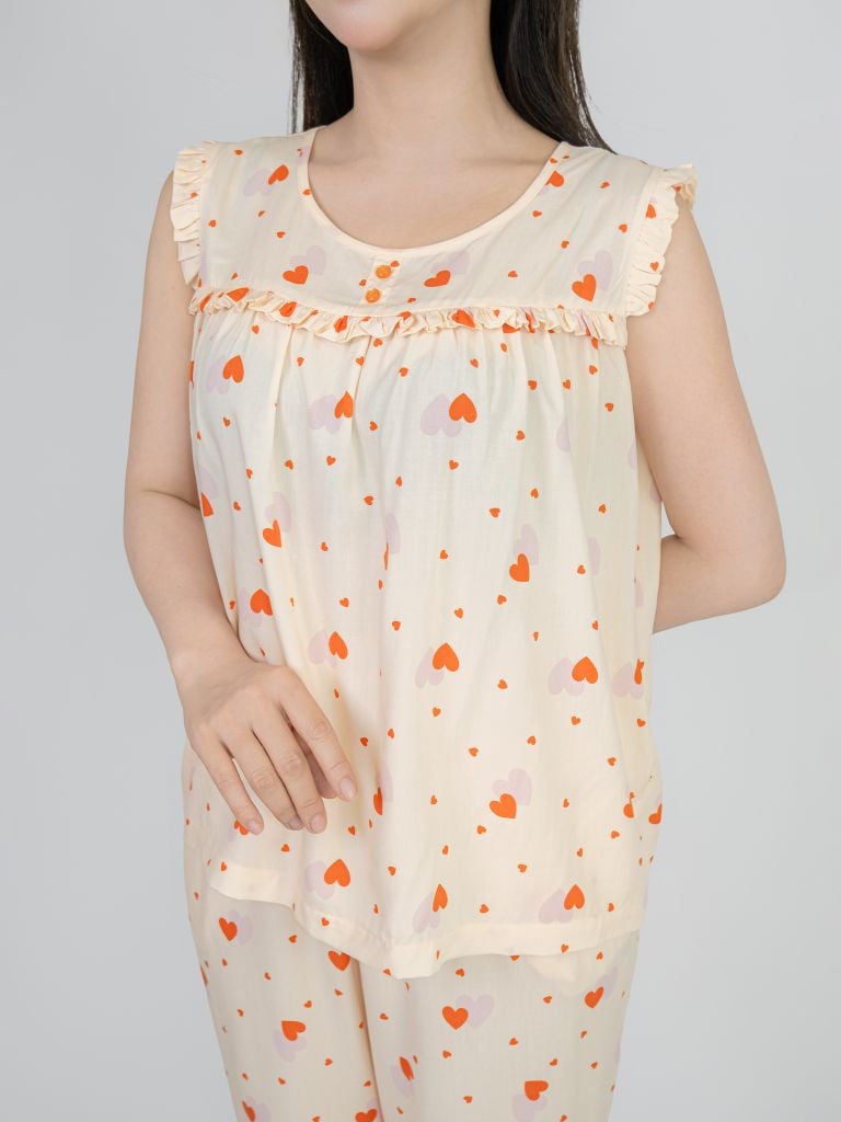 Bộ WONNER BY WINNY tole lanh quần lửng không tay 2MNLA26018L