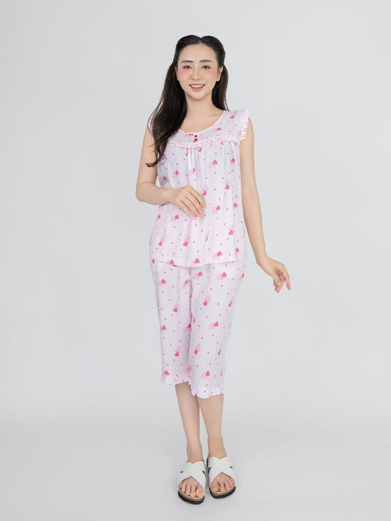 Bộ WONNER BY WINNY tole lanh quần lửng không tay 2MNLA26018L