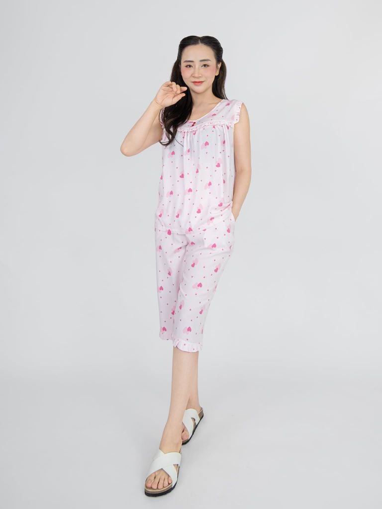 Bộ WONNER BY WINNY tole lanh quần lửng không tay 2MNLA26018L