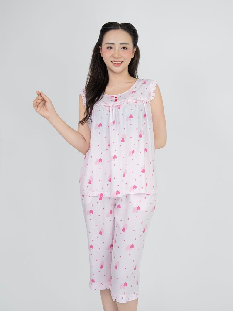 Bộ WONNER BY WINNY tole lanh quần lửng không tay 2MNLA26018L