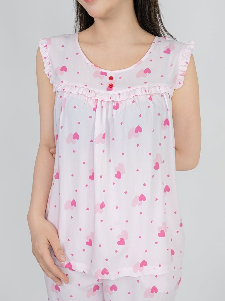 Bộ WONNER BY WINNY tole lanh quần lửng không tay 2MNLA26018L