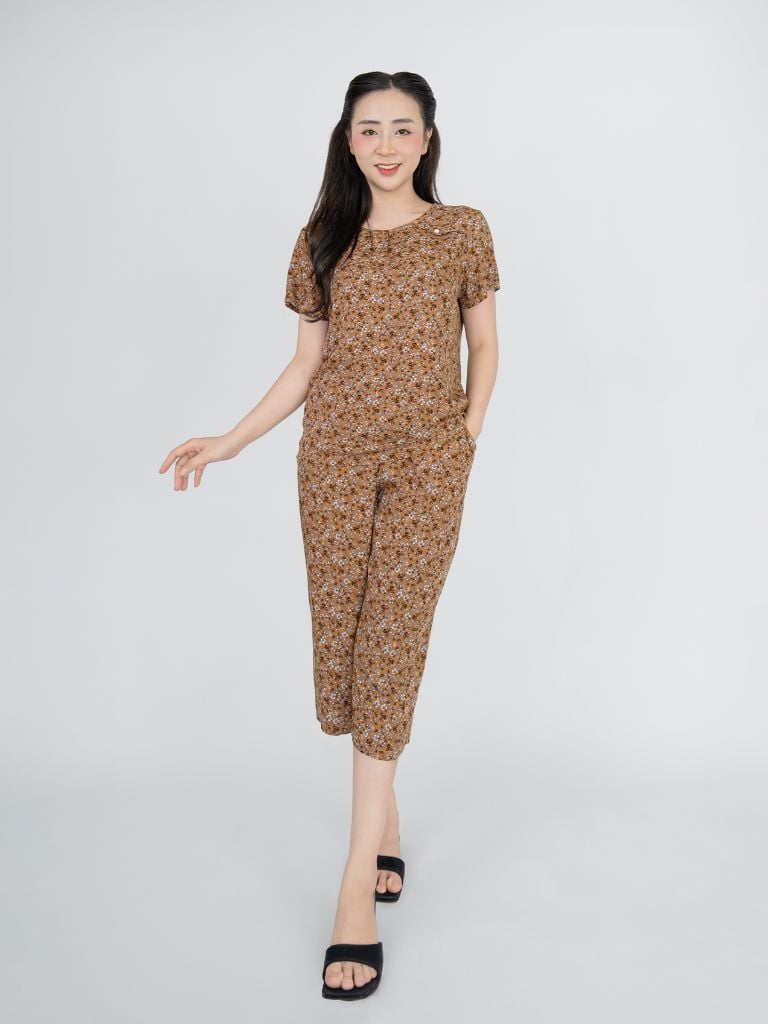 Bộ WONNER BY WINNY tole lanh quần culottes tay ngắn 2MNLA26023C