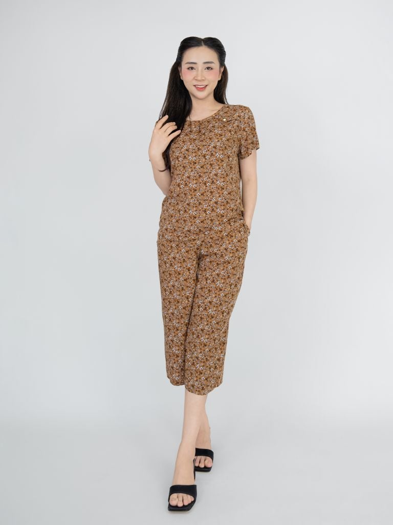 Bộ WONNER BY WINNY tole lanh quần culottes tay ngắn 2MNLA26023C
