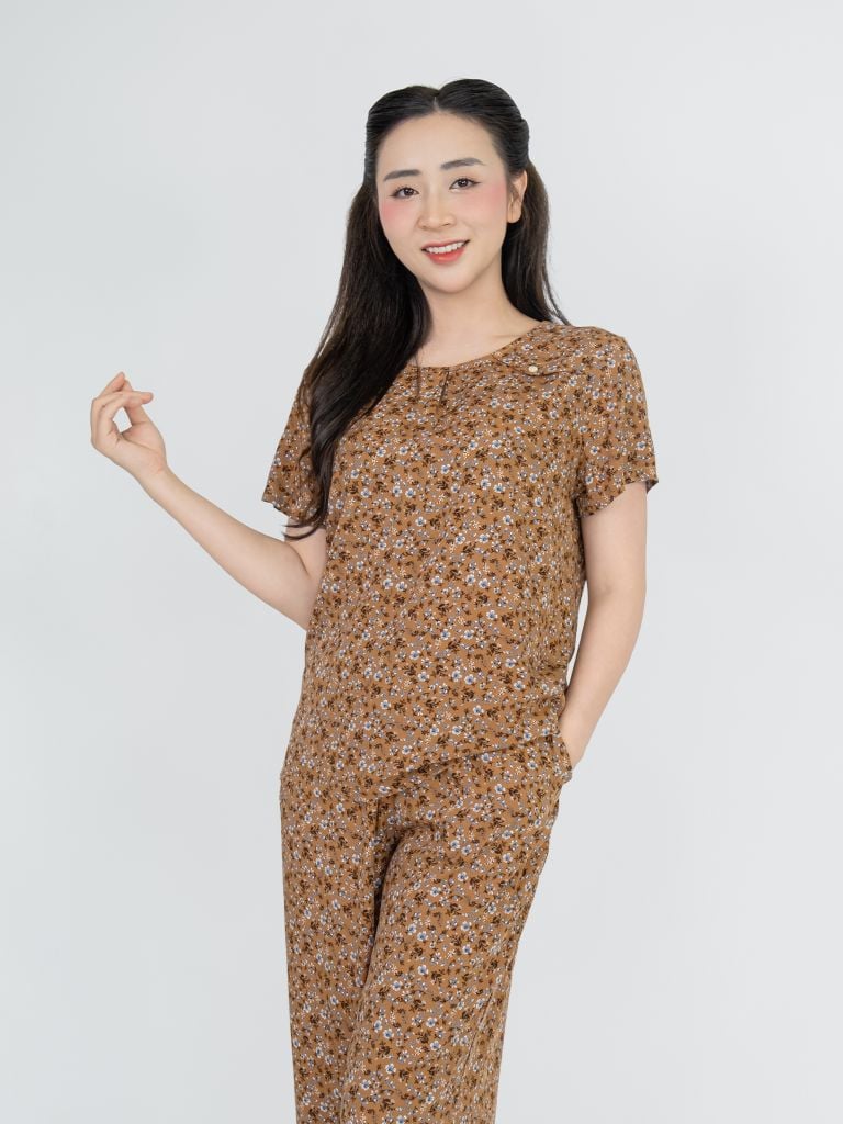 Bộ WONNER BY WINNY tole lanh quần culottes tay ngắn 2MNLA26023C