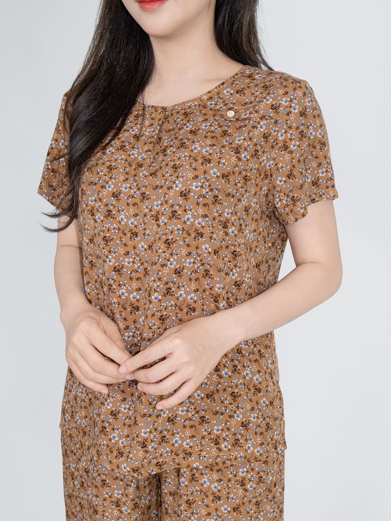 Bộ WONNER BY WINNY tole lanh quần culottes tay ngắn 2MNLA26023C