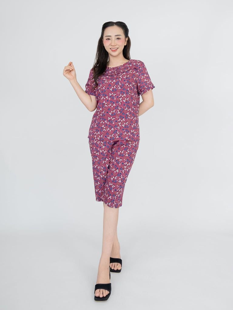 Bộ WONNER BY WINNY tole lanh quần lửng tay ngắn 2MNLA26022L