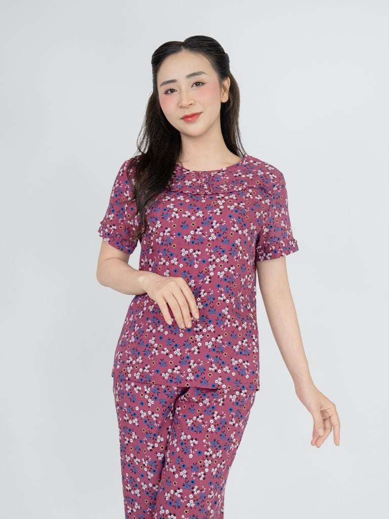 Bộ WONNER BY WINNY tole lanh quần lửng tay ngắn 2MNLA26022L