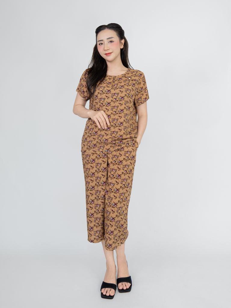 Bộ WONNER BY WINNY tole lanh quần culottes tay ngắn 2MNLA26023C