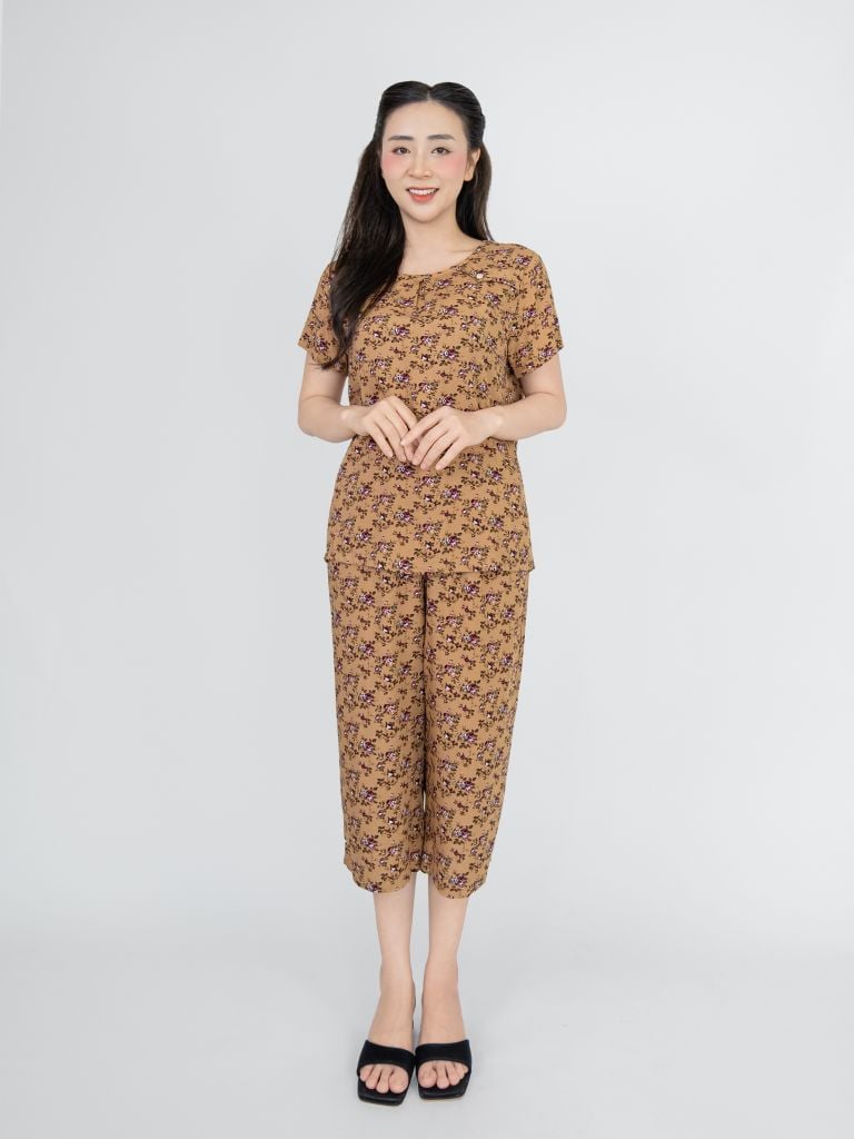 Bộ WONNER BY WINNY tole lanh quần culottes tay ngắn 2MNLA26023C