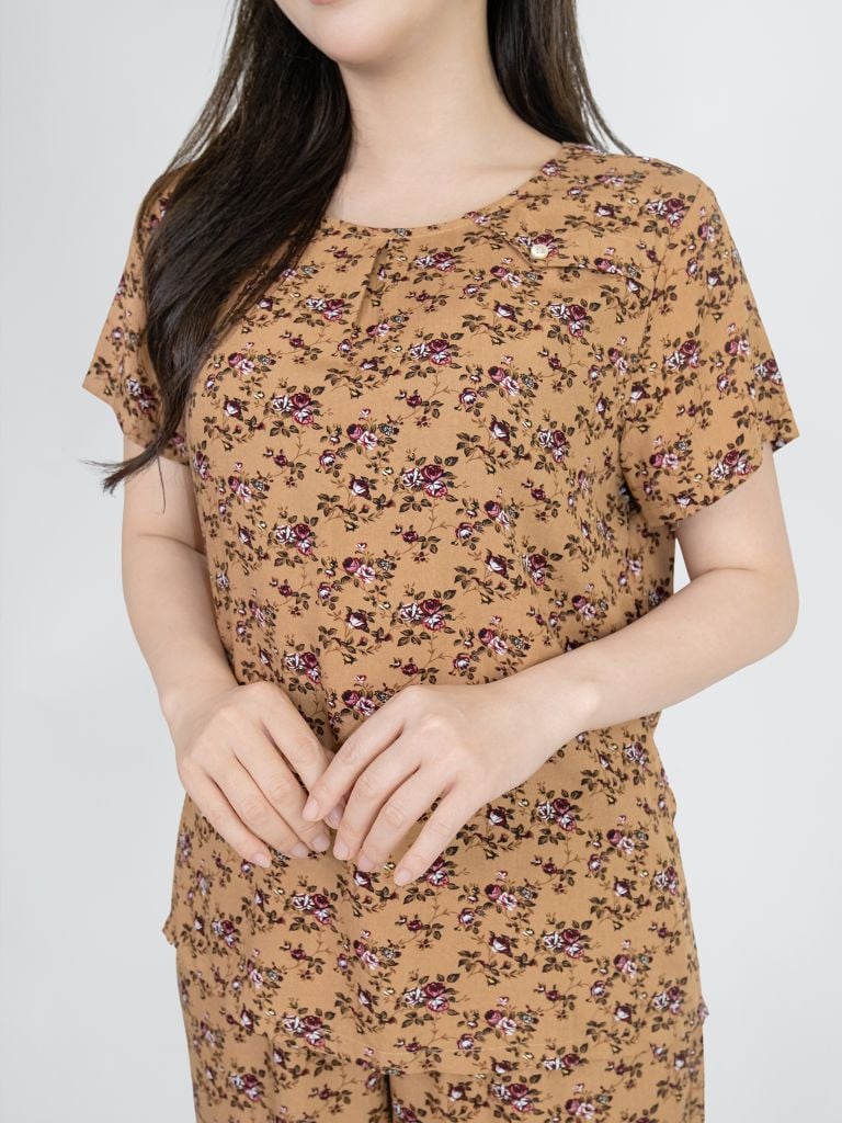Bộ WONNER BY WINNY tole lanh quần culottes tay ngắn 2MNLA26023C