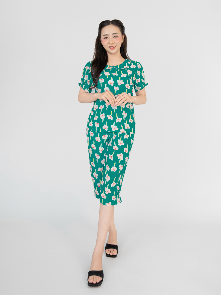 Bộ WONNER BY WINNY tole lanh quần lửng tay ngắn 2MNLA26020L