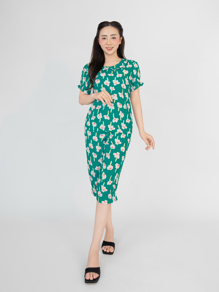 Bộ WONNER BY WINNY tole lanh quần lửng tay ngắn 2MNLA26020L