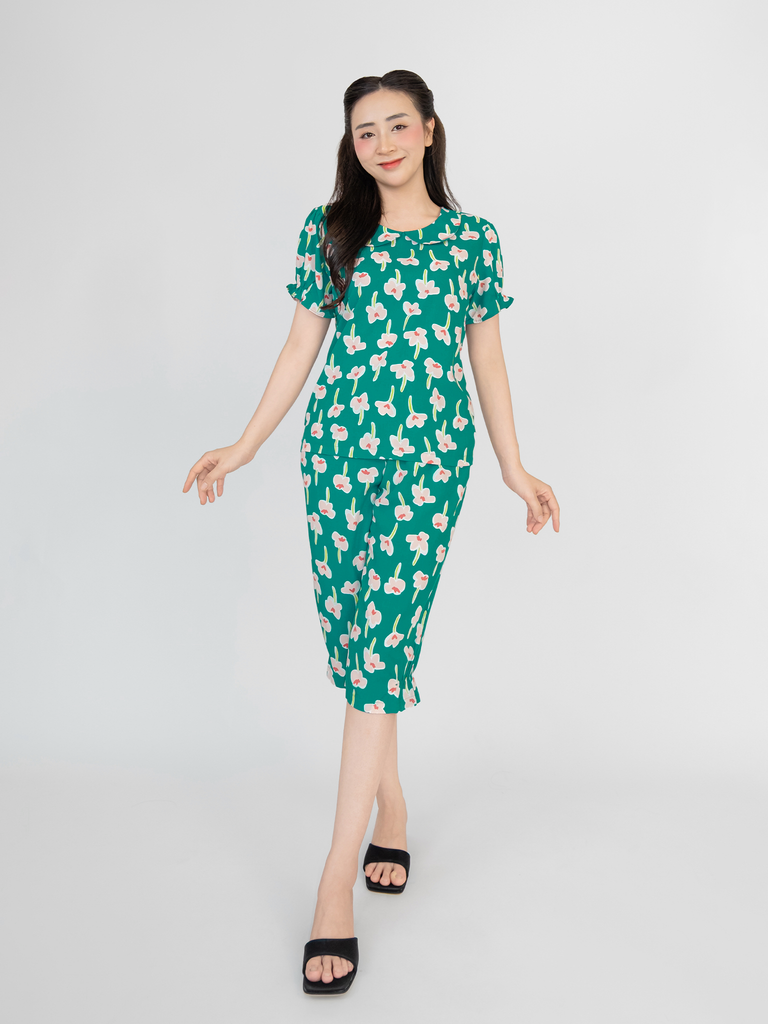 Bộ WONNER BY WINNY tole lanh quần lửng tay ngắn 2MNLA26020L