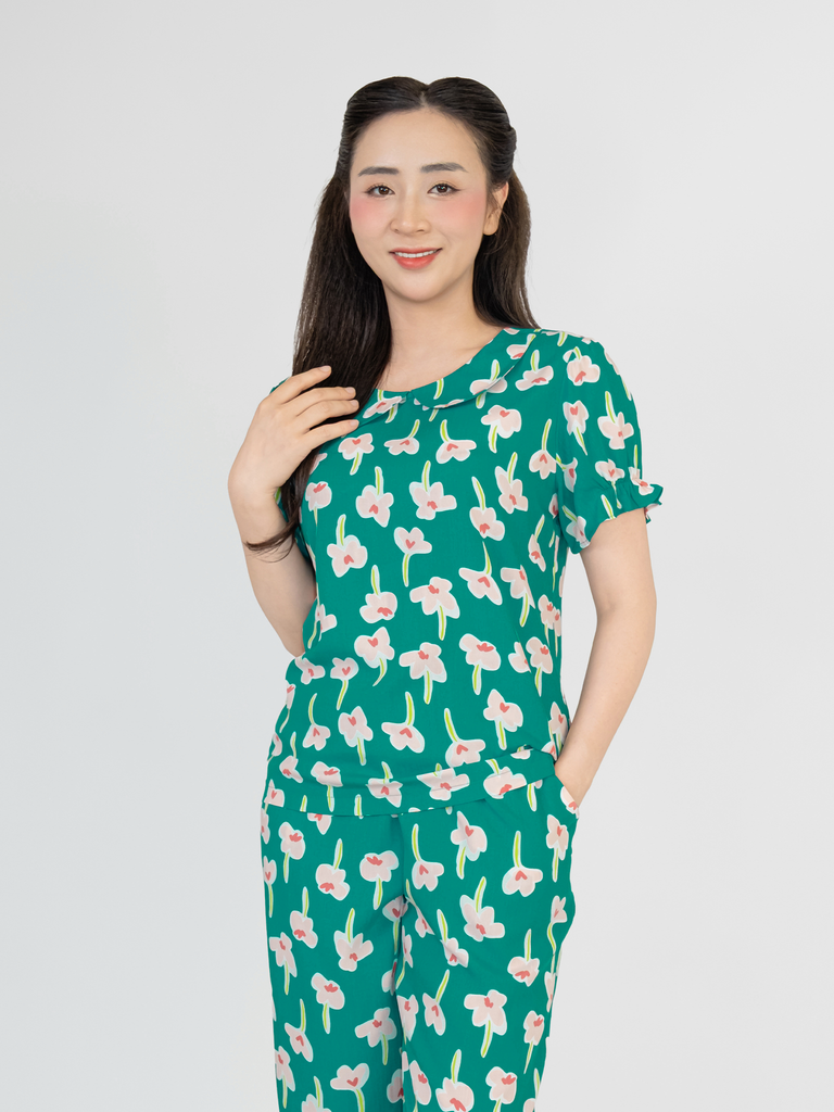 Bộ WONNER BY WINNY tole lanh quần lửng tay ngắn 2MNLA26020L