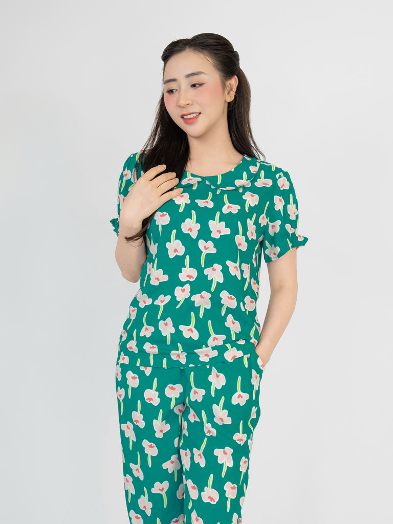 Bộ WONNER BY WINNY tole lanh quần lửng tay ngắn 2MNLA26020L