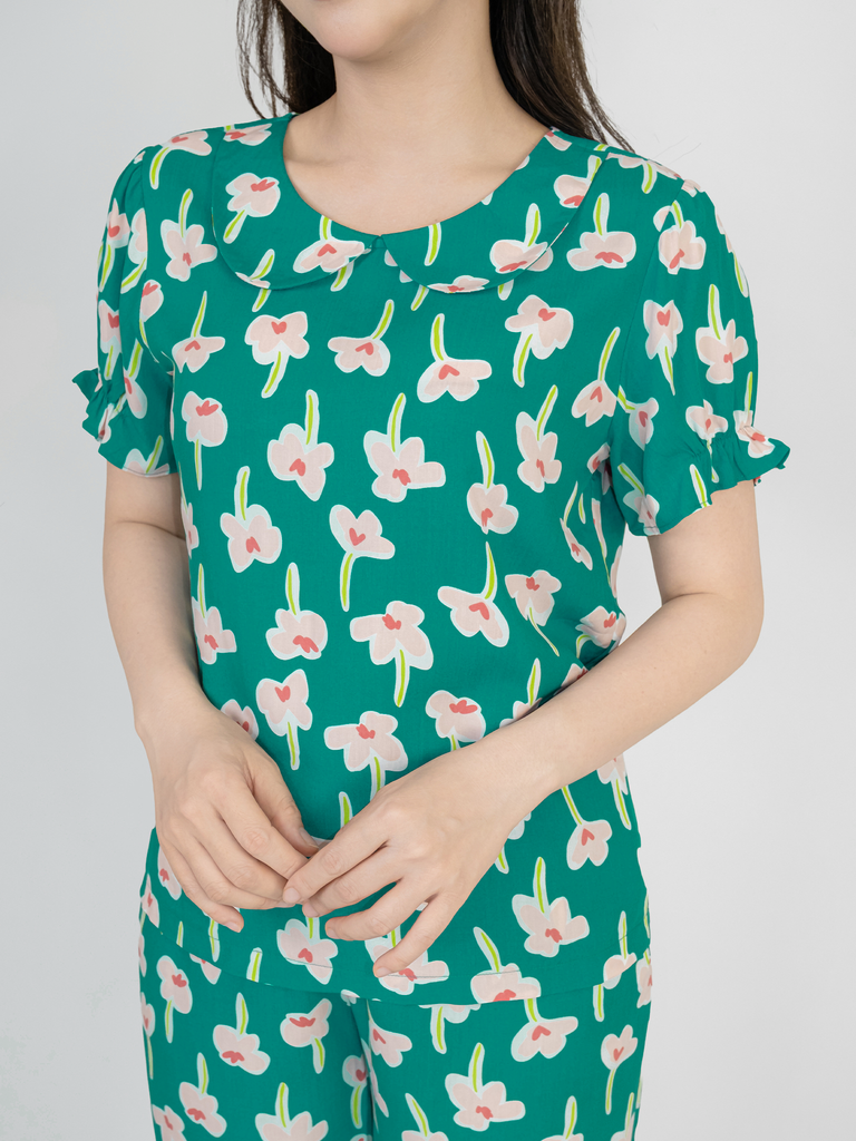 Bộ WONNER BY WINNY tole lanh quần lửng tay ngắn 2MNLA26020L