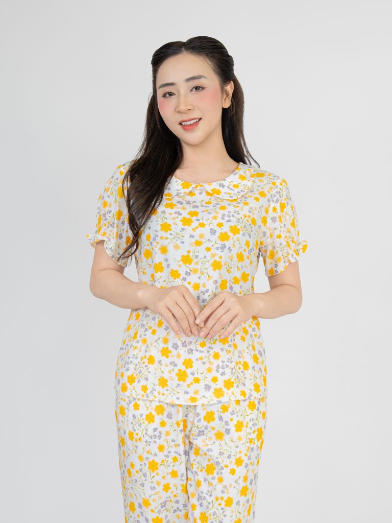 Bộ WONNER BY WINNY tole lanh quần lửng tay ngắn 2MNLA26020L