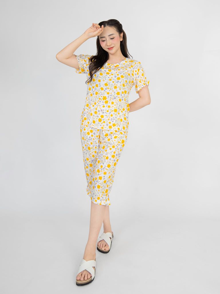 Bộ WONNER BY WINNY tole lanh quần lửng tay ngắn 2MNLA26020L