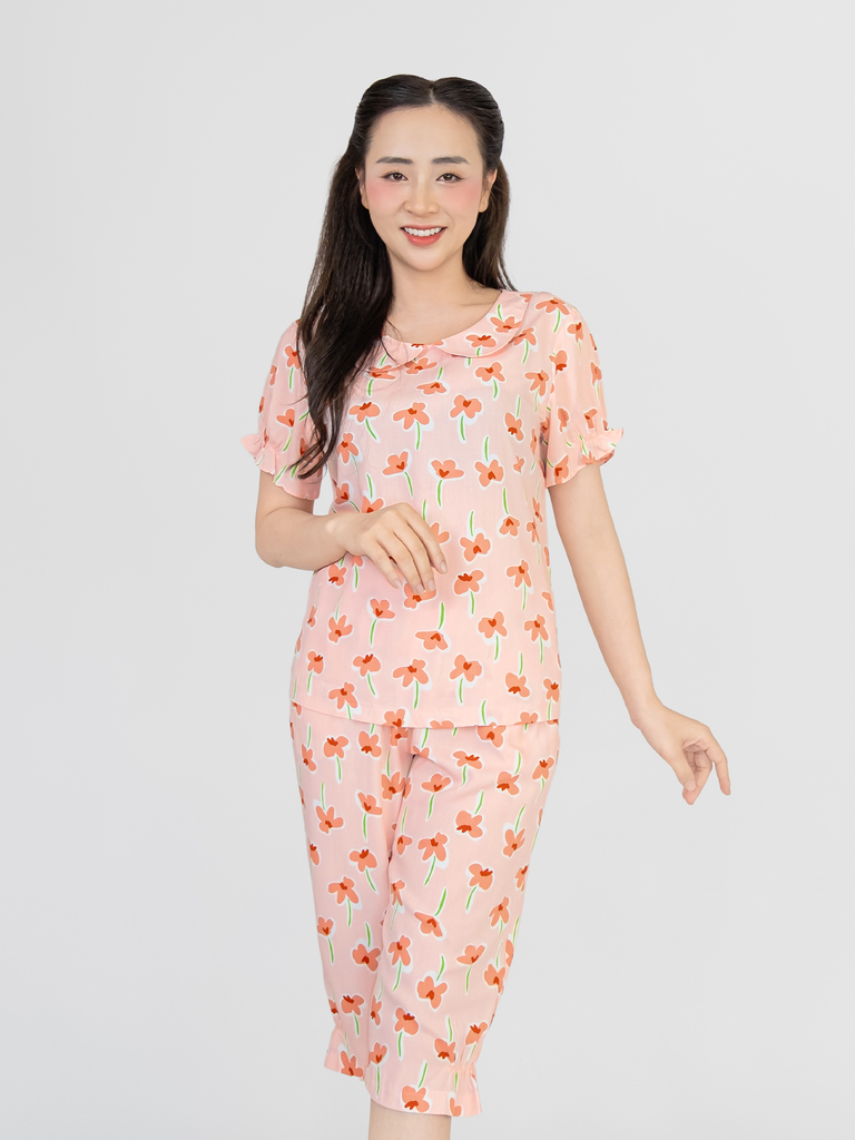 Bộ WONNER BY WINNY tole lanh quần lửng tay ngắn 2MNLA26020L