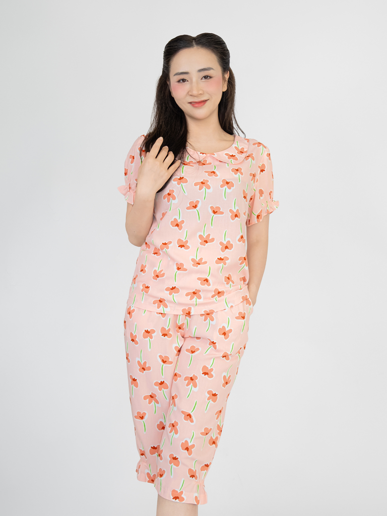 Bộ WONNER BY WINNY tole lanh quần lửng tay ngắn 2MNLA26020L