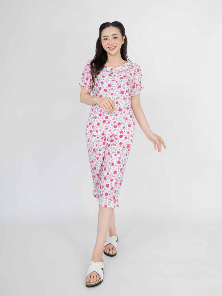 Bộ WONNER BY WINNY tole lanh quần lửng tay ngắn 2MNLA26020L