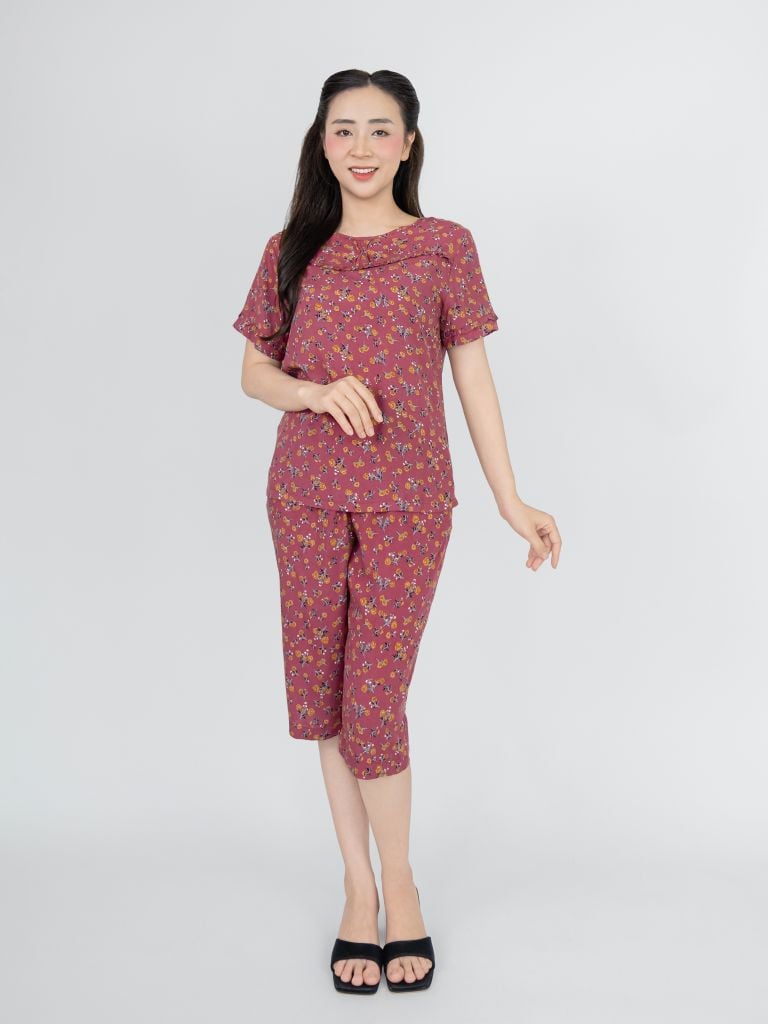 Bộ WONNER BY WINNY tole lanh quần lửng tay ngắn 2MNLA26022L