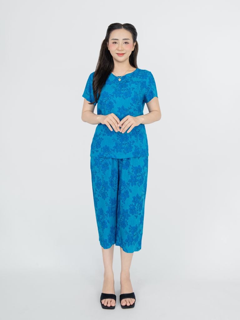 Bộ WONNER BY WINNY tole lanh quần culottes tay ngắn 2MNLA26024C