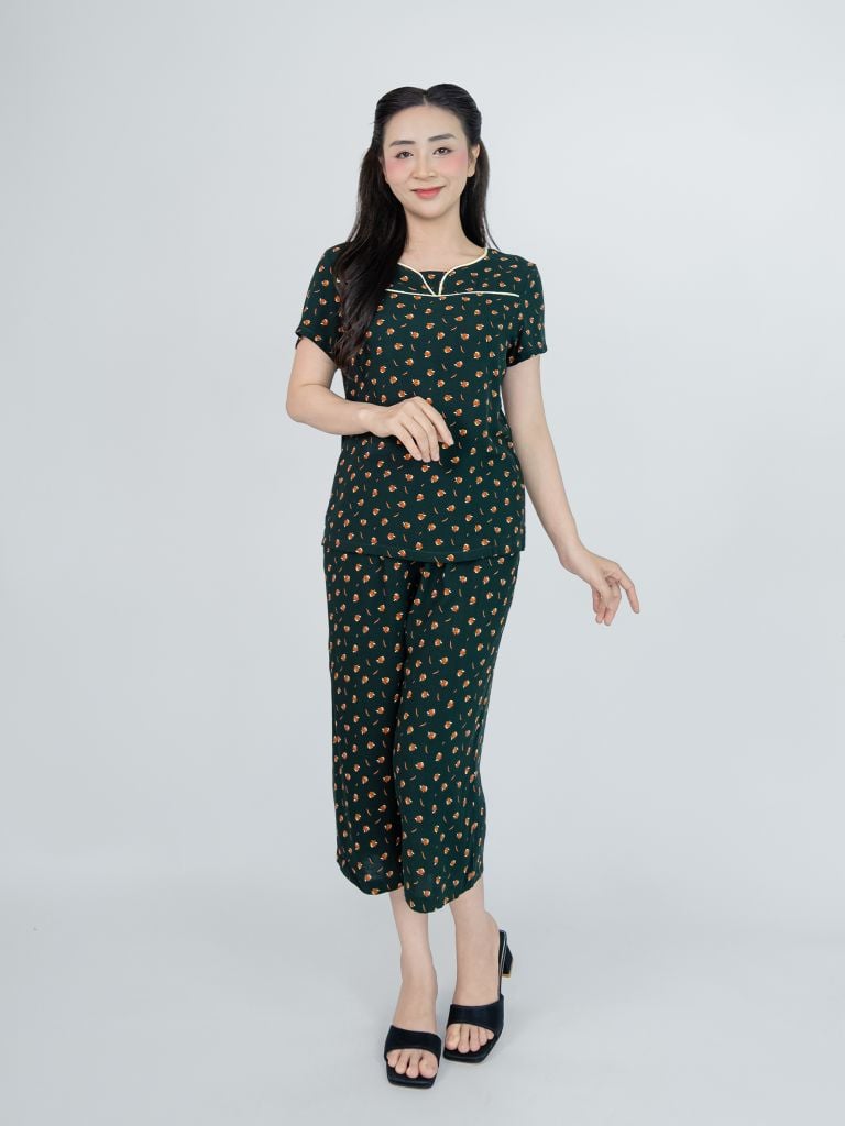 Bộ WONNER BY WINNY tole lanh quần culottes tay ngắn 2MNLA26024C