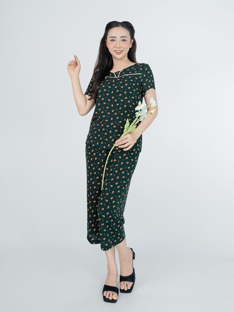 Bộ WONNER BY WINNY tole lanh quần culottes tay ngắn 2MNLA26024C