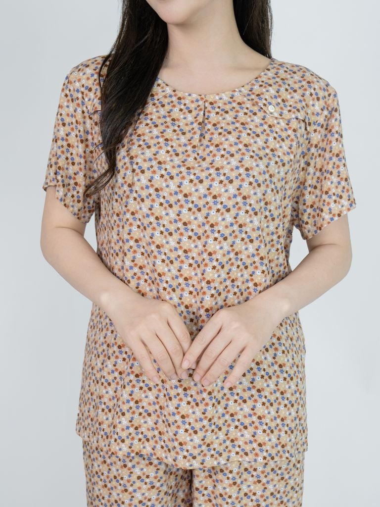 Bộ WONNER BY WINNY tole lanh quần culottes tay ngắn 2MNLA26023C