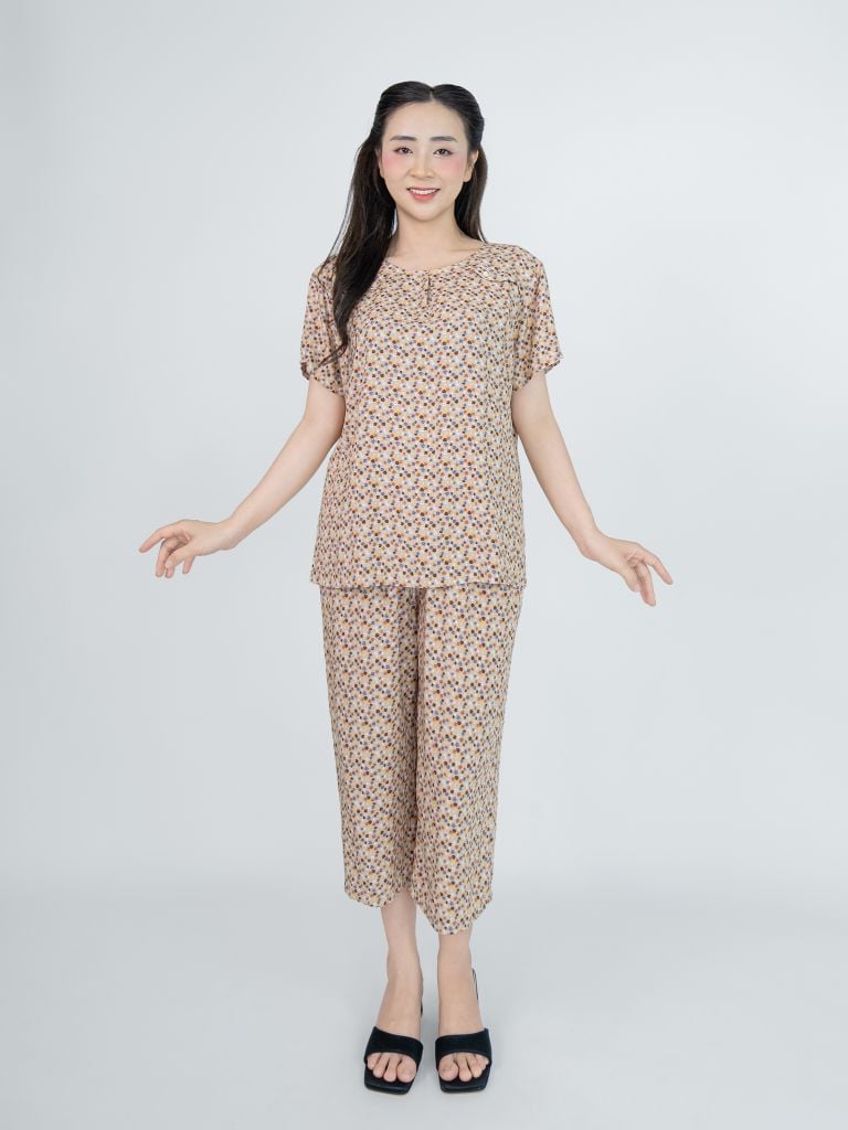 Bộ WONNER BY WINNY tole lanh quần culottes tay ngắn 2MNLA26023C