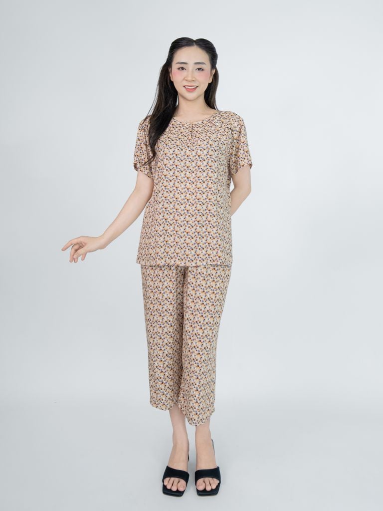 Bộ WONNER BY WINNY tole lanh quần culottes tay ngắn 2MNLA26023C