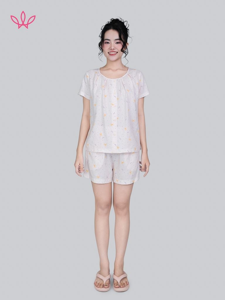 Bộ WONNER by WINNY mặc nhà tole lanh quần ngắn tay ngắn 2MNLA26013N