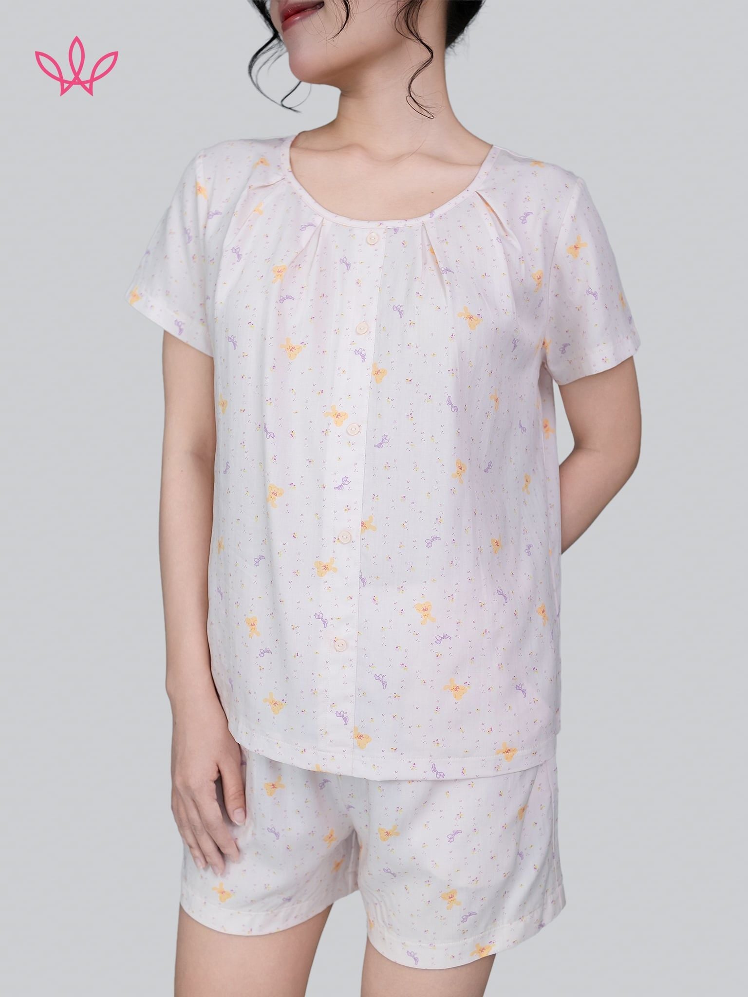 Bộ WONNER by WINNY mặc nhà tole lanh quần ngắn tay ngắn 2MNLA26013N