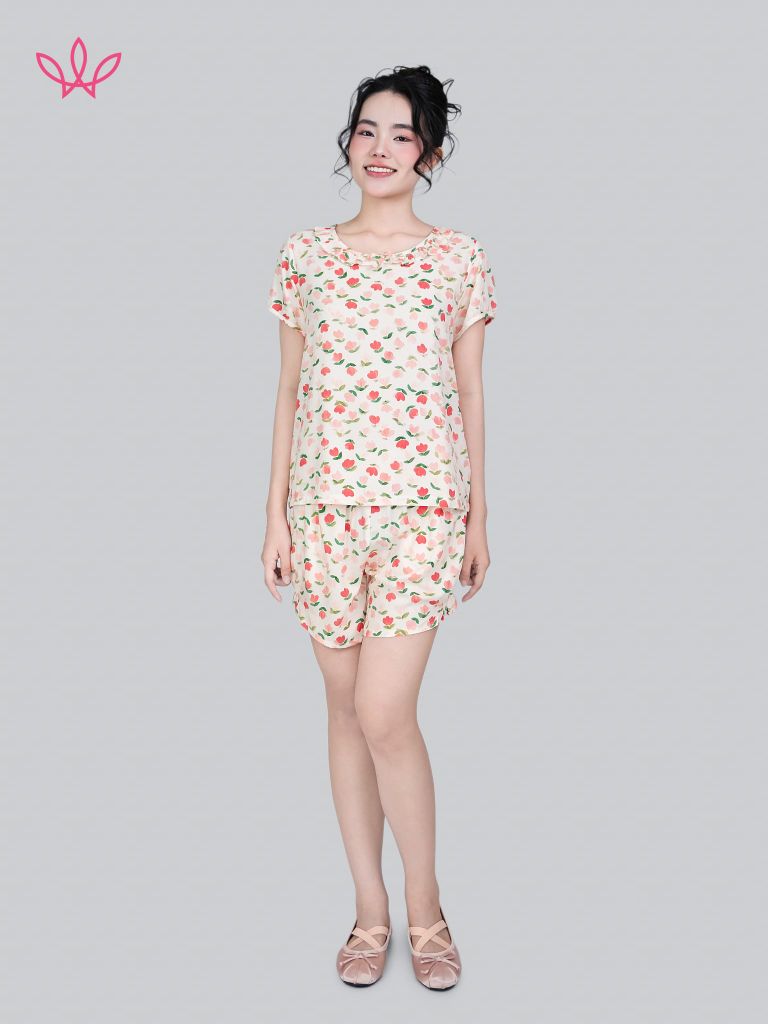 Bộ WONNER by WINNY mặc nhà tole lanh quần ngắn tay ngắn 2MNLA26015N