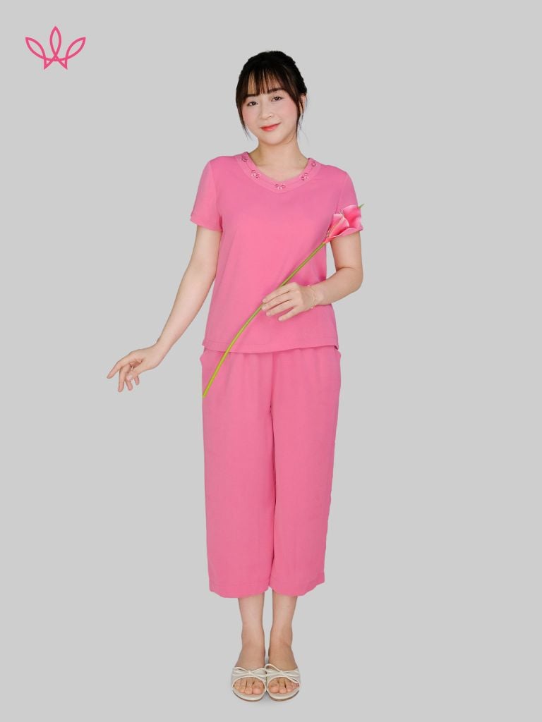 Bộ WONNER BY WINNY lụa gấm quần culottes tay ngắn 2MNLG26010C