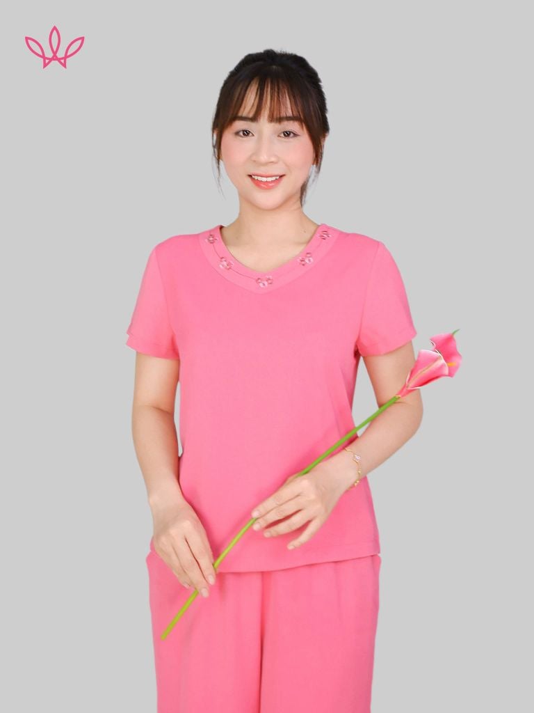 Bộ WONNER BY WINNY lụa gấm quần culottes tay ngắn 2MNLG26010C