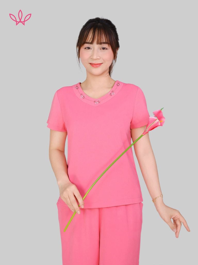 Bộ WONNER BY WINNY lụa gấm quần culottes tay ngắn 2MNLG26010C