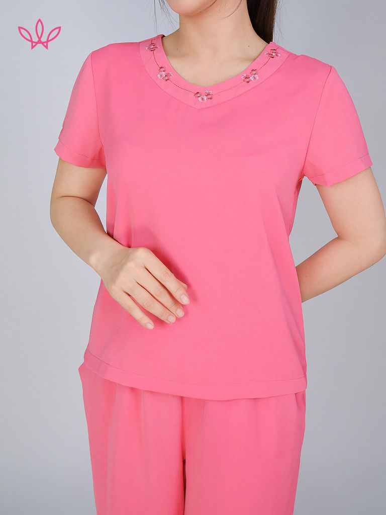 Bộ WONNER BY WINNY lụa gấm quần culottes tay ngắn 2MNLG26010C