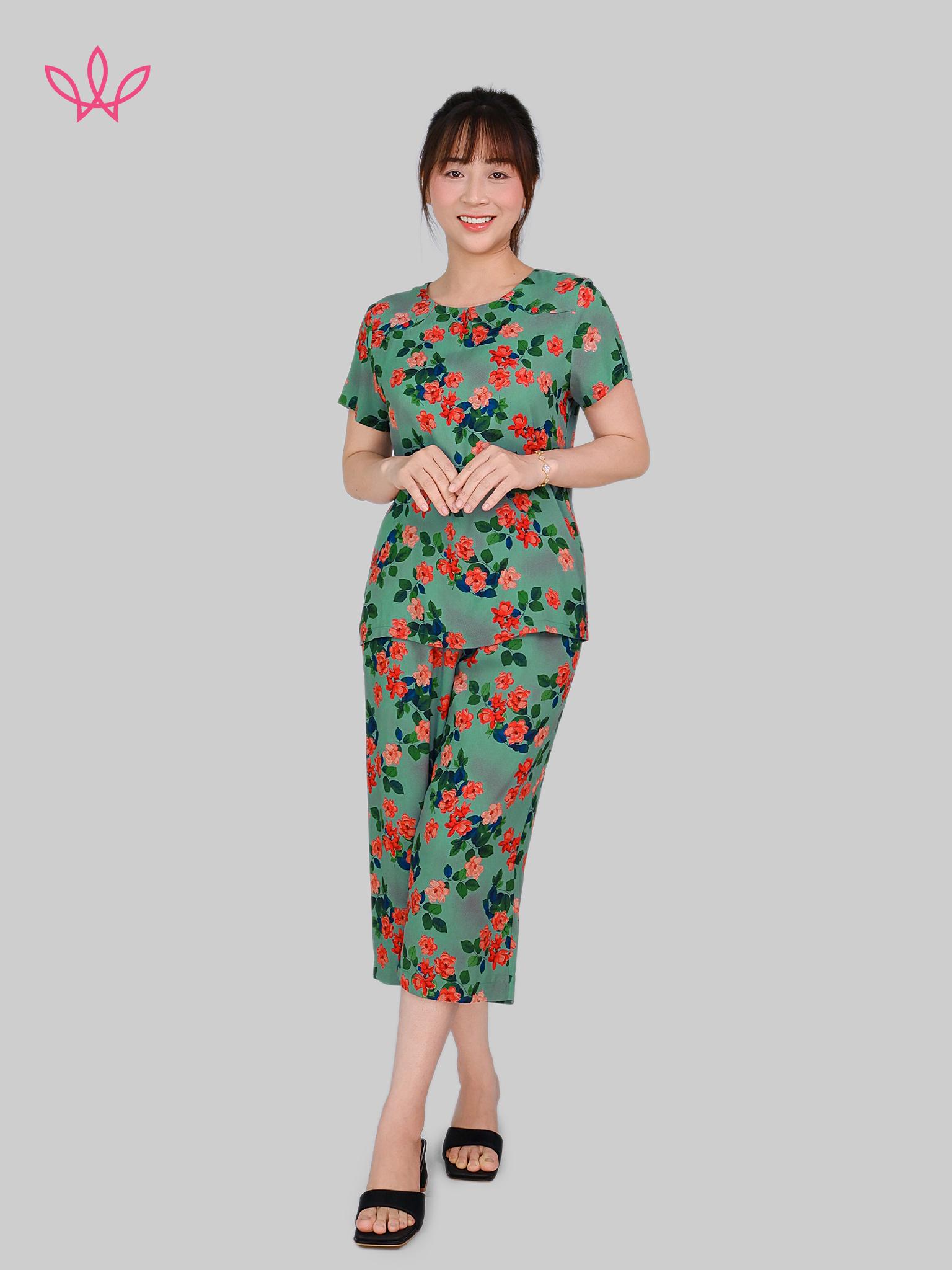 Bộ WONNER BY WINNY tole lanh quần culottes tay ngắn 2MNLA26023C