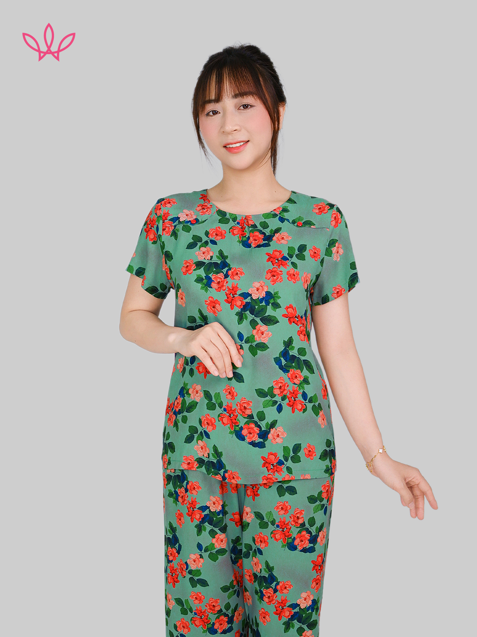 Bộ WONNER BY WINNY tole lanh quần culottes tay ngắn 2MNLA26023C