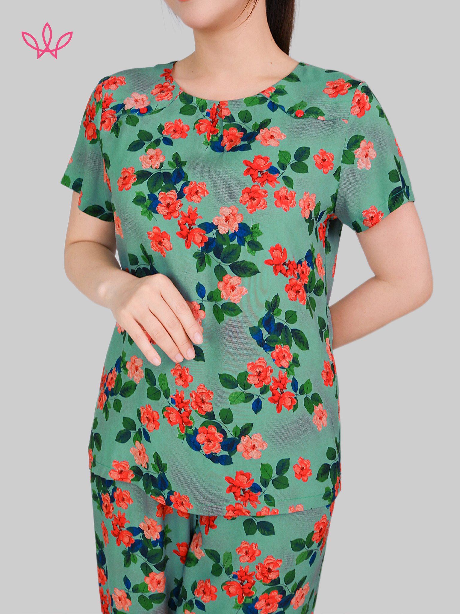 Bộ WONNER BY WINNY tole lanh quần culottes tay ngắn 2MNLA26023C