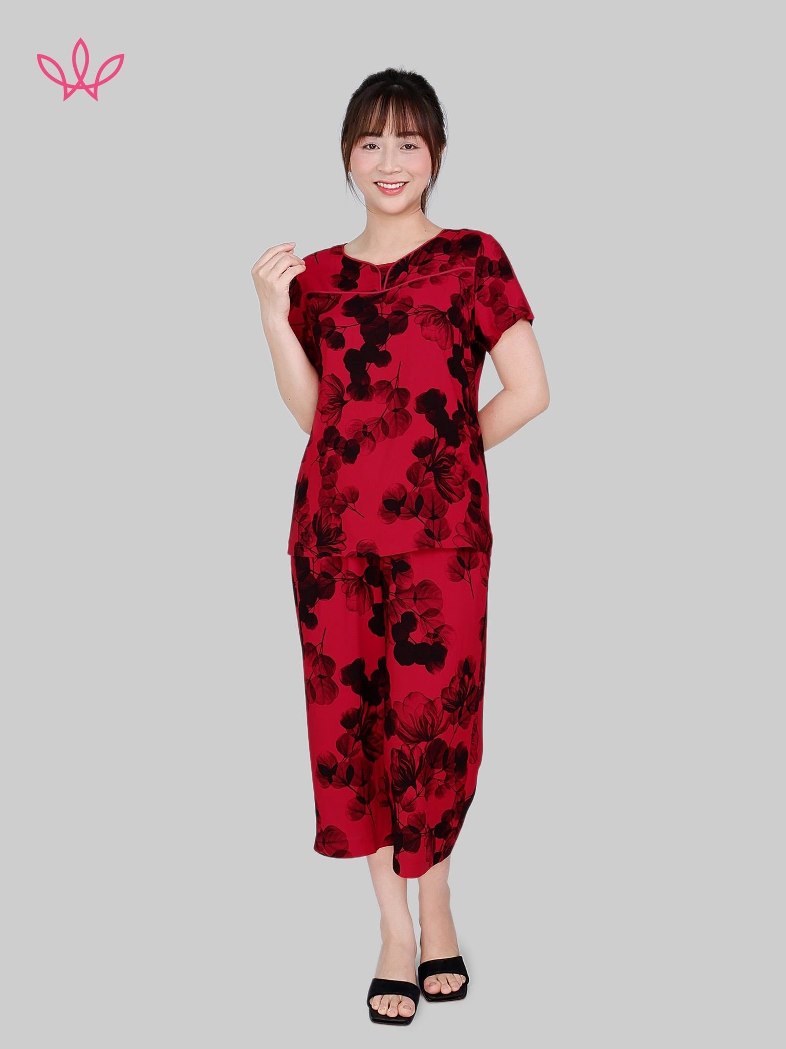 Bộ WONNER BY WINNY tole lanh quần culottes tay ngắn 2MNLA26024C