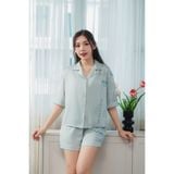  Bộ đồ ngủ Pijama lụa satin quần ngắn tay ngắn  -  1MNSA25071C 