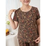  Bộ đồ mặc nhà trung niên Lanh quần dài tay ngắn  -  2MNLA25022D 