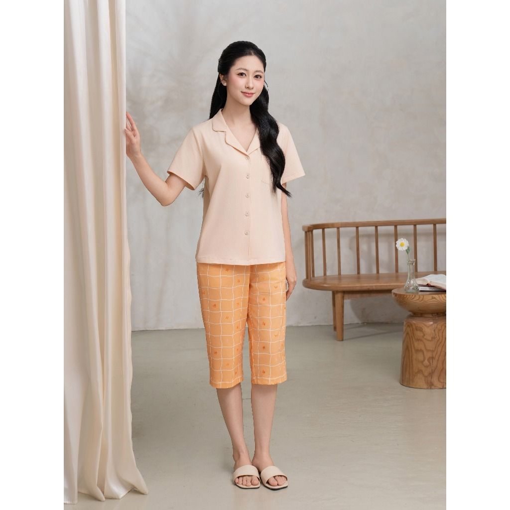 Bộ đồ ngủ Pijama Cotton quần lửng tay ngắn  -  1MNCT25047N