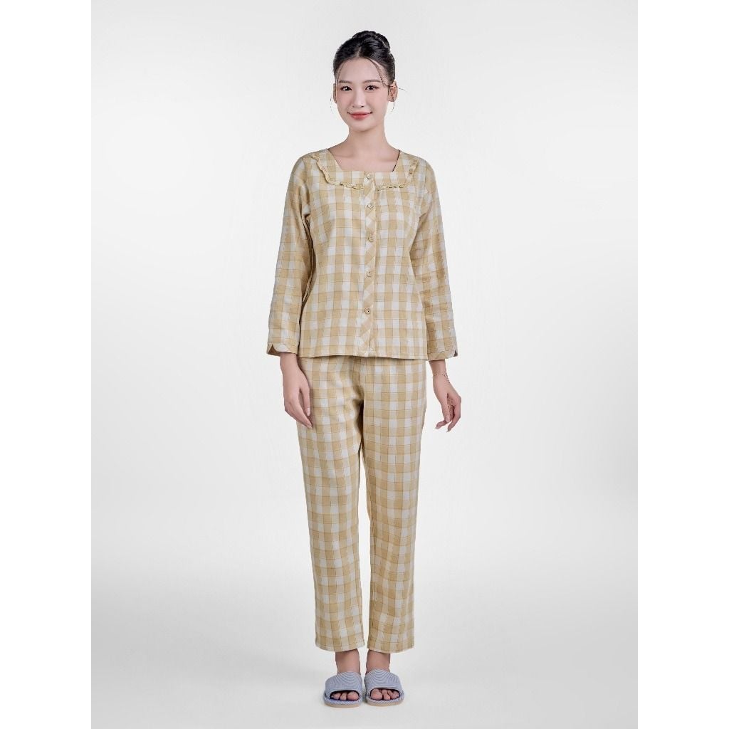 Bộ đồ ngủ Pijama Cotton quần dài tay dài  -  1MNWO24220D