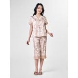  Bộ đồ ngủ Pijama lụa satin quần lửng tay ngắn  -  1MNSA24102N 