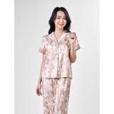  Bộ đồ ngủ Pijama lụa satin quần lửng tay ngắn  -  1MNSA24102N 